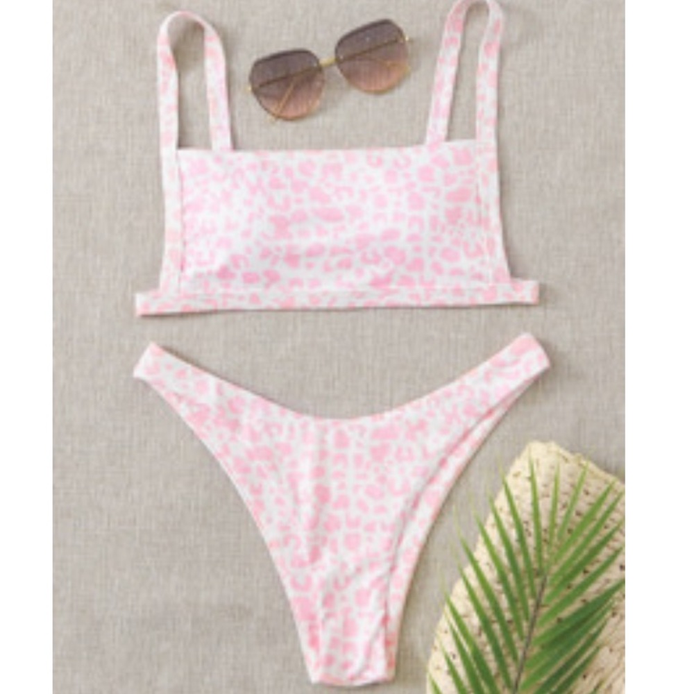 Leopard Rib Bikini Swimsuit NWT Size M